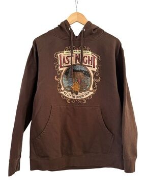 Morgan Wallen Last Night Hoodie Sweatshirt Merch Brown Graphic‎ Size Medium